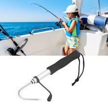 Fishing Gaff Stainless Aluminum Alloy Outdoor Telescopic Spear Hook Fishing AccessoryShrinking Length: 28cm / 11in Stretching Length: 60cm