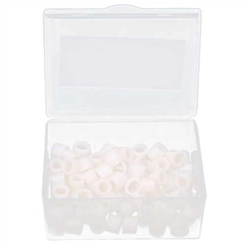 100 pièces d’anneaux en silicone à code couleur blancs, taille unique 1