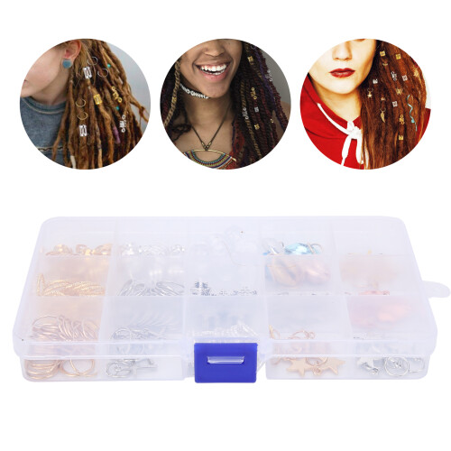 Anelli metallici per capelli per dreadlocks, orecchini