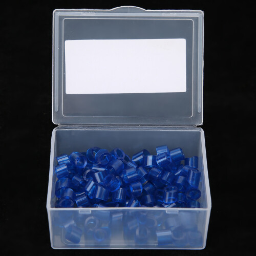 100 pièces d'anneaux orthodontiques à code couleur en silicone bleu 2