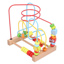 Gioco labirinto di perline in legno colori vivaci 15x22x21.3cm