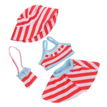 18 Zoll Baby-Puppen Bikini, Oberteil, Rock, Hut & Schultertasche