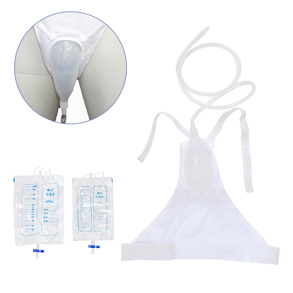 Women Elderly Silicone Urine Collector Wearable Urine Collection Catheter Drainage Bag