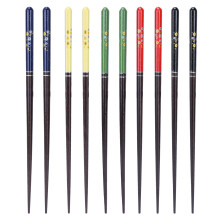 5 Pairs Wood Chopsticks Set Beautiful Printing Tableware Pointed Head Sushi Chopsticks for Home