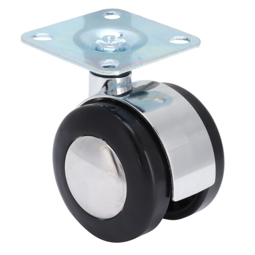 Roulette universelle auto-directionnelle 67x48 mm zinguée 117 g 1