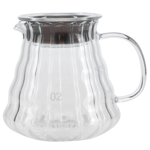500 ml Bouilloire en verre borosilicate clair+caoutchouc 1