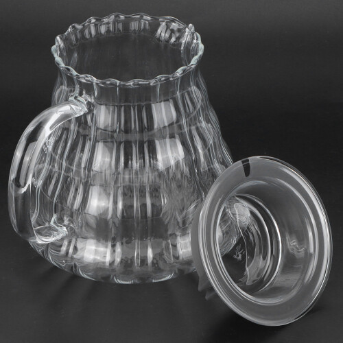 500 ml Bouilloire en verre borosilicate clair+caoutchouc 2