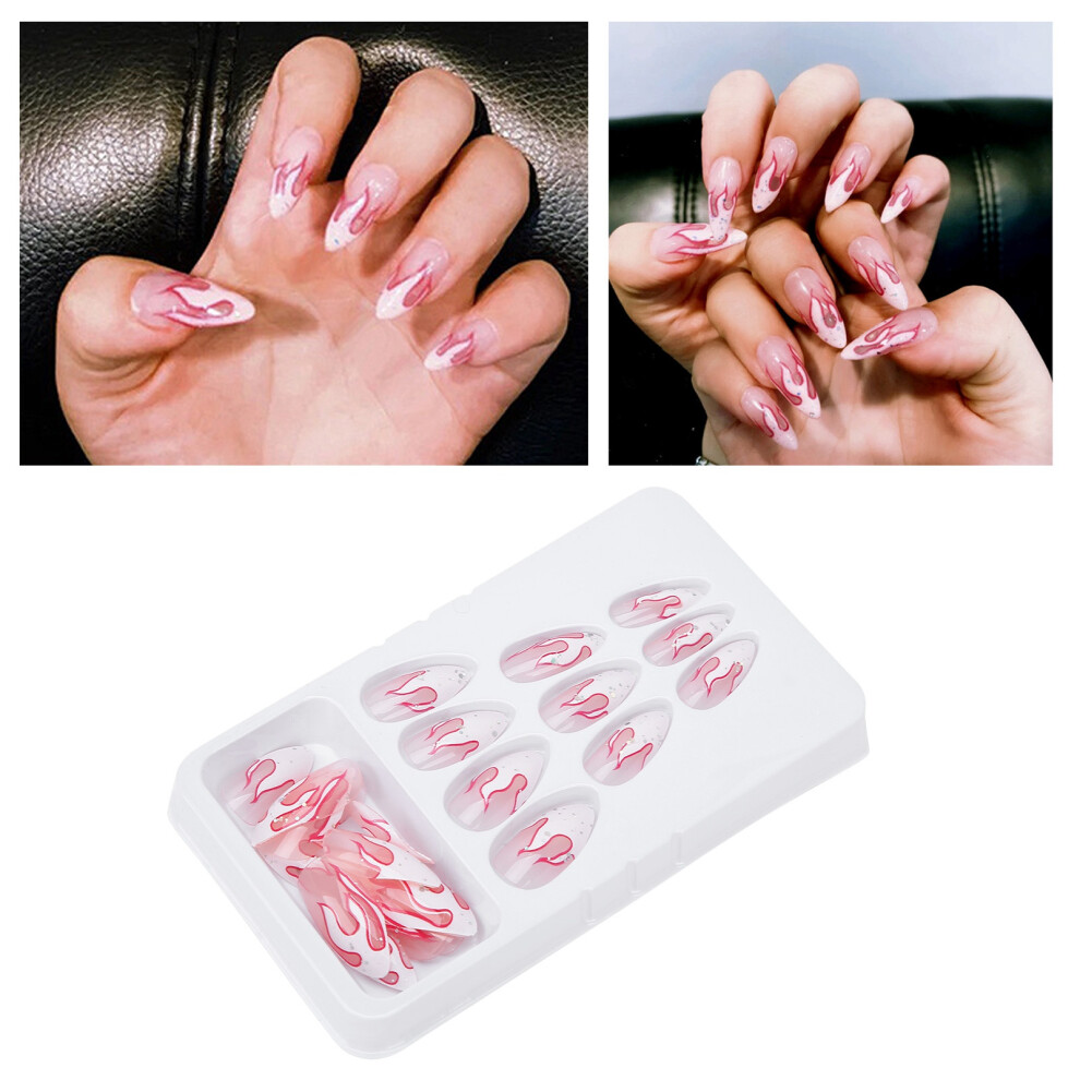 24pcs Women Girls Exquisite False Nails Full Cover Fashionable Fake Nail Tip Manicure Tool