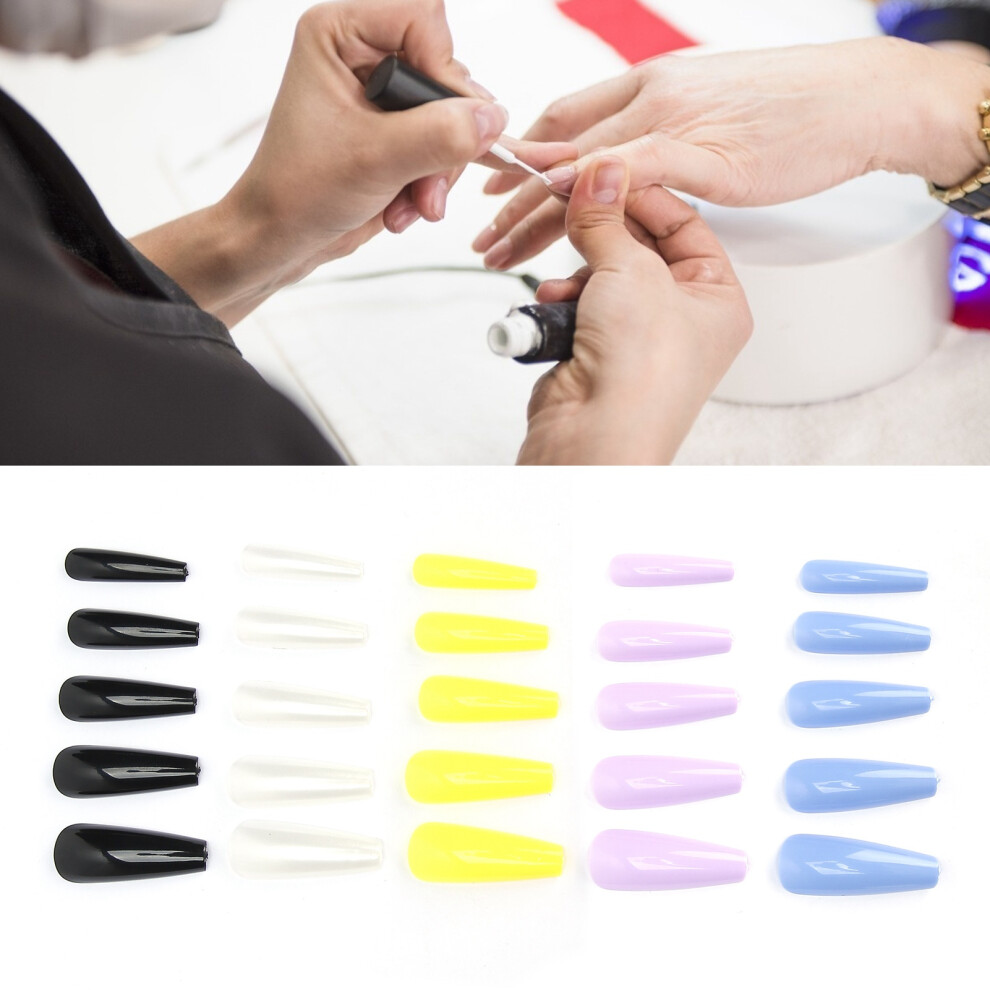 Pure Color Full Cover Nail Tip Home Salon Stylish Colorful False Fake Nail Manicure Tool03