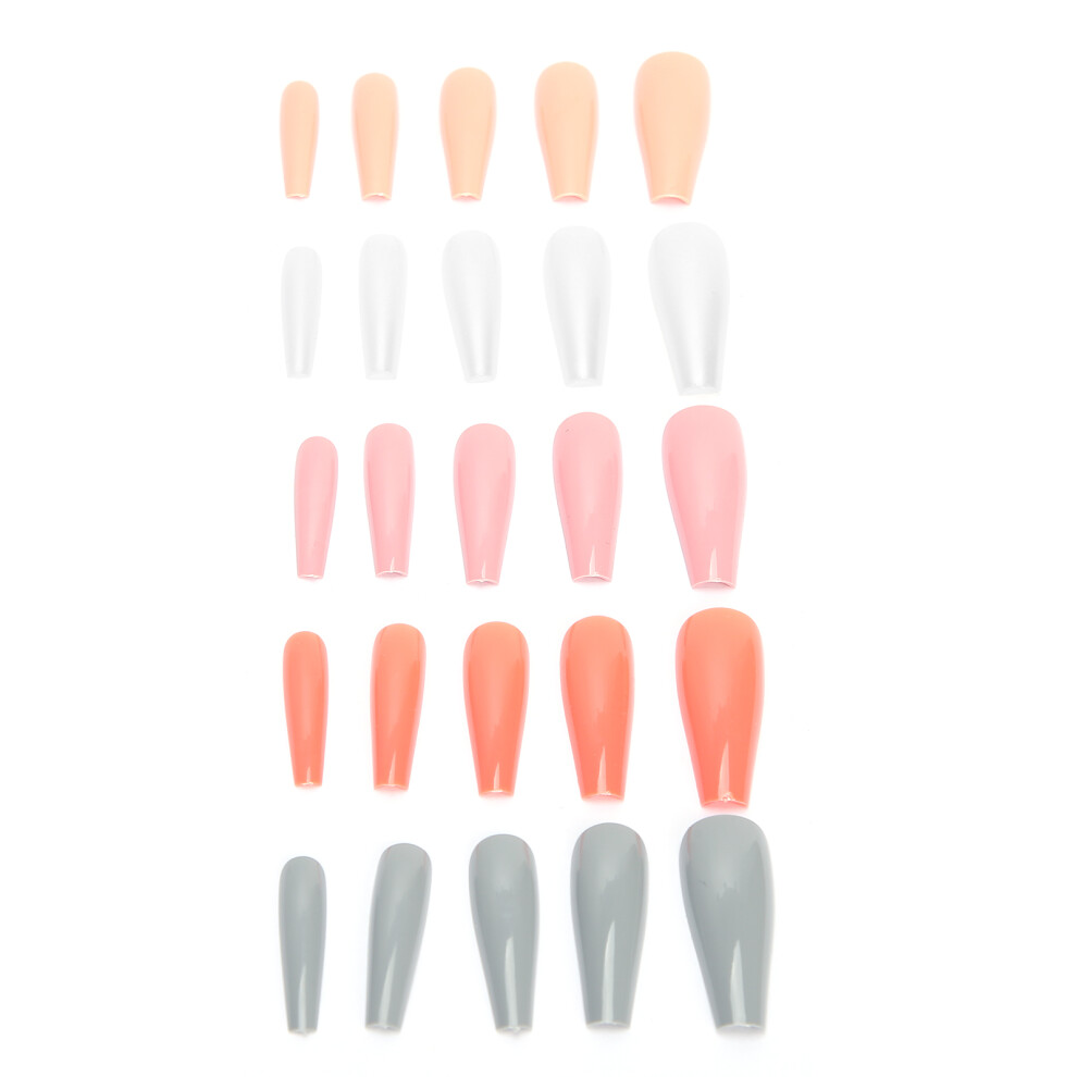 100Pcs Acrylic Nail Art Tips Set Pure Color Full Cover Artificial Press on Fake Nails09