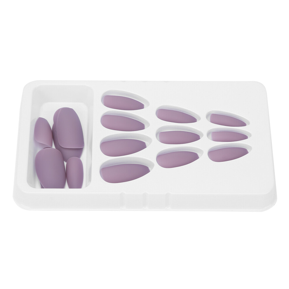 24Pcs Nail Art Tips Set Matte Pure Color Artificial Fake Nails Full Cover False Nail TipsF125