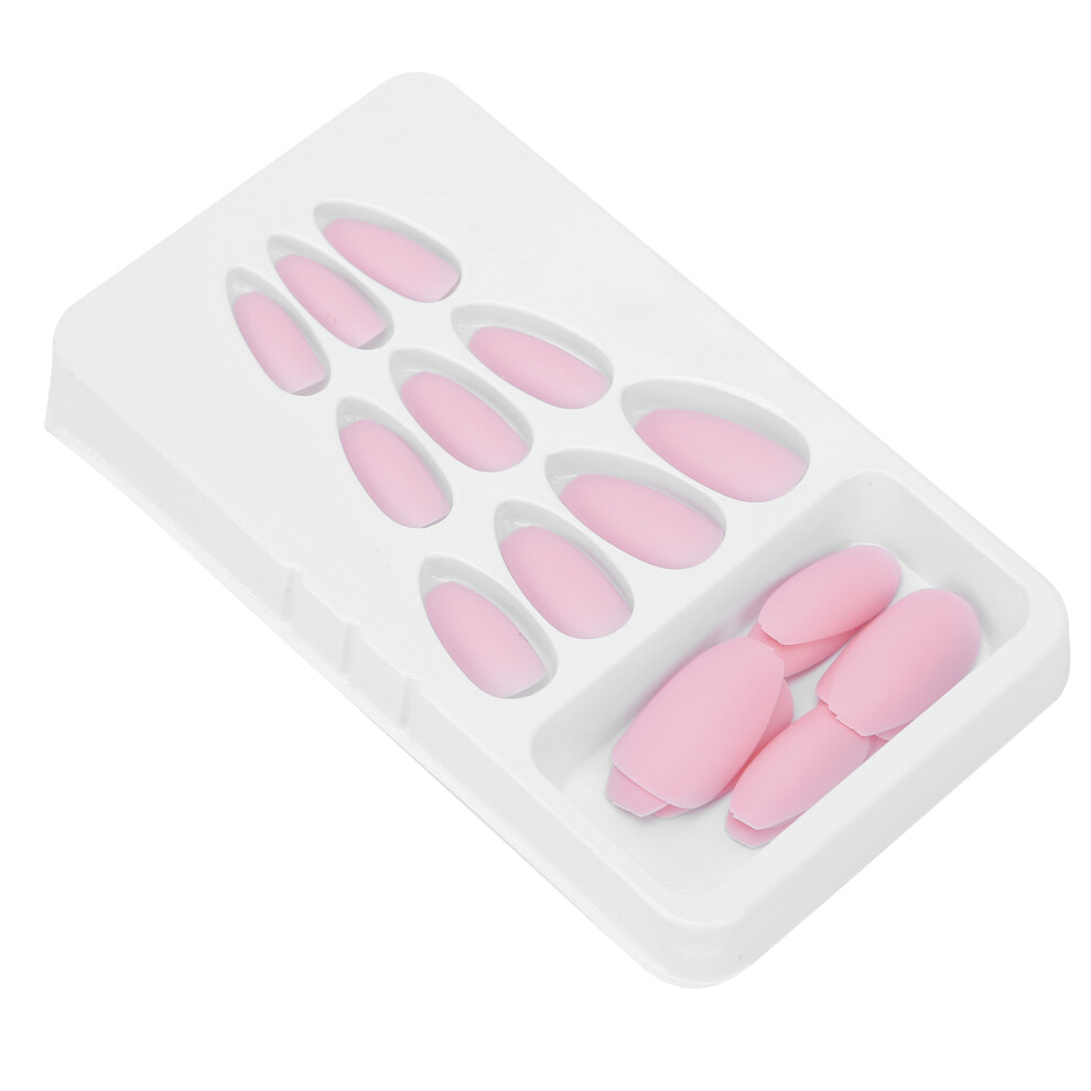 24Pcs Nail Art Tips Set Matte Pure Color Artificial Fake Nails Full Cover False Nail TipsF124