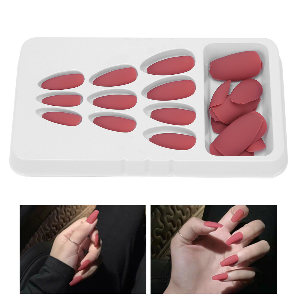 24Pcs Nail Art Tips Set Matte Pure Color Artificial Fake Nails Full Cover False Nail TipsF126