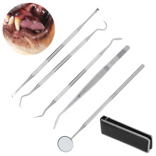 Pet Stainless Steel Dental Tool Dog Teeth Tweezers/Mouth Mirror/Probe/Scraper/Scalers