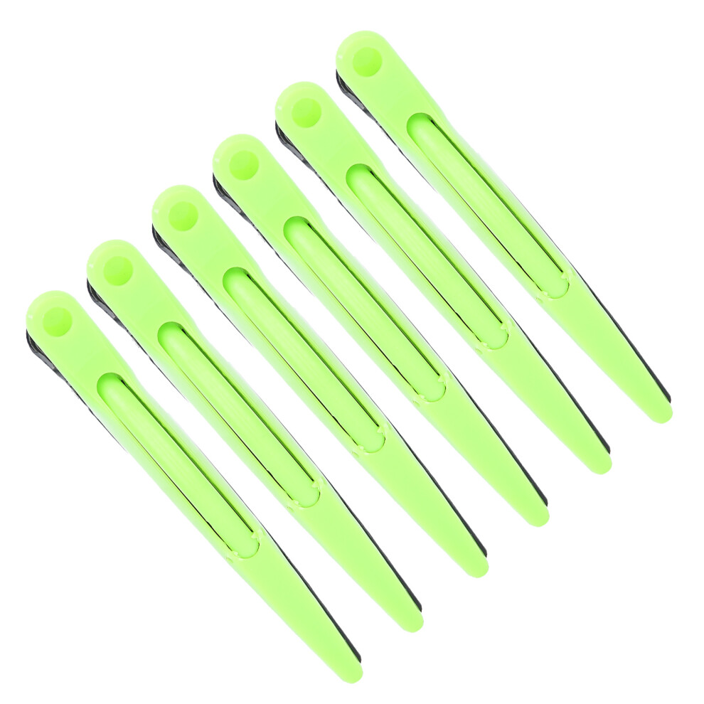 Unisex 6Pcs Hair Styling Clip Hair Perming Dyeing Sectioning Duckbill Clip For Barber Hair Salongreen
