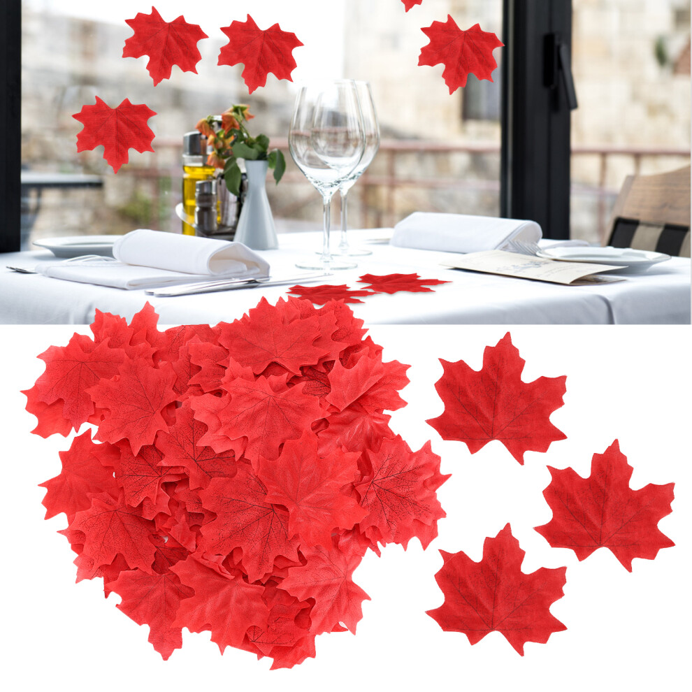 100Pcs/Bag Artificial Maple Leaves For Thanksgiving Autumn Leaf Wedding Party Table Decorred 4381322899418