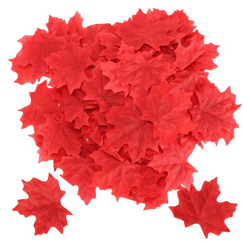 Feuilles d'érable artificielles 100 pièces/sachet rouges 7,8  7,5 cm 1