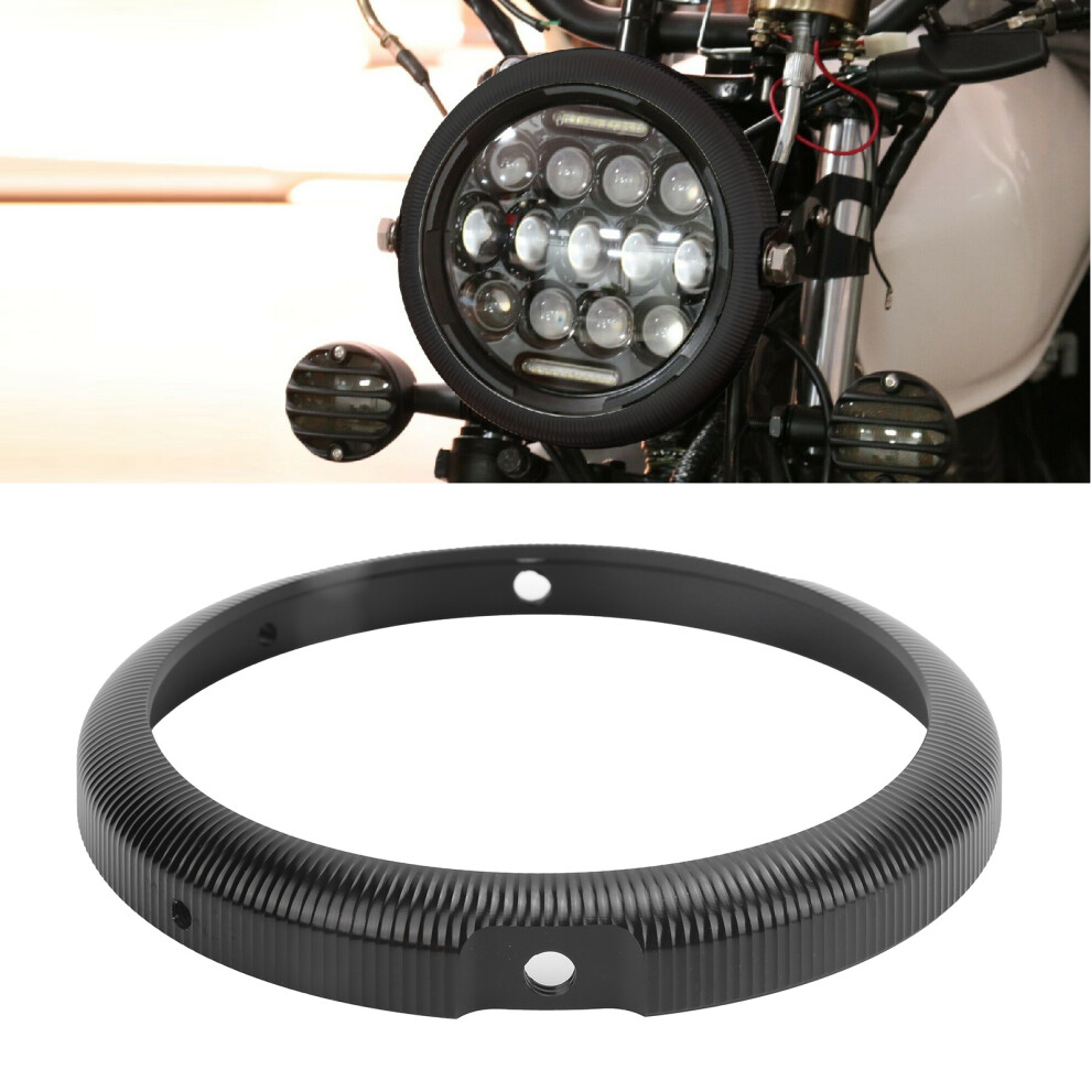 7In Headlight Trim Ring Motorcycle Headlamp Guard Visor Cover Decoration Cnc Aluminum Alloy Fit For Touringblack 7611322900485