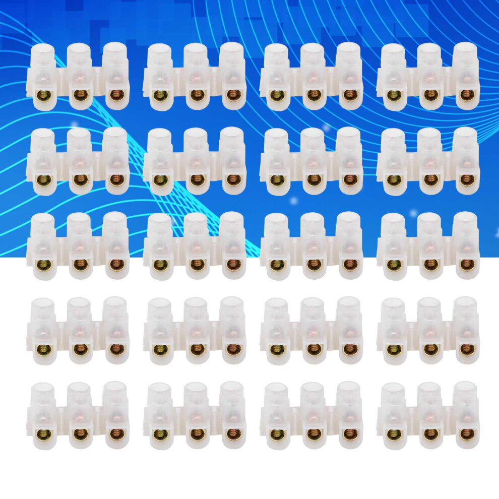 50Pcs Terminal Block FlameRetardant ThroughType Wire Connector Industrial Supplies 20A(3in3out )-image-OPC-PHW2CV6-NEW