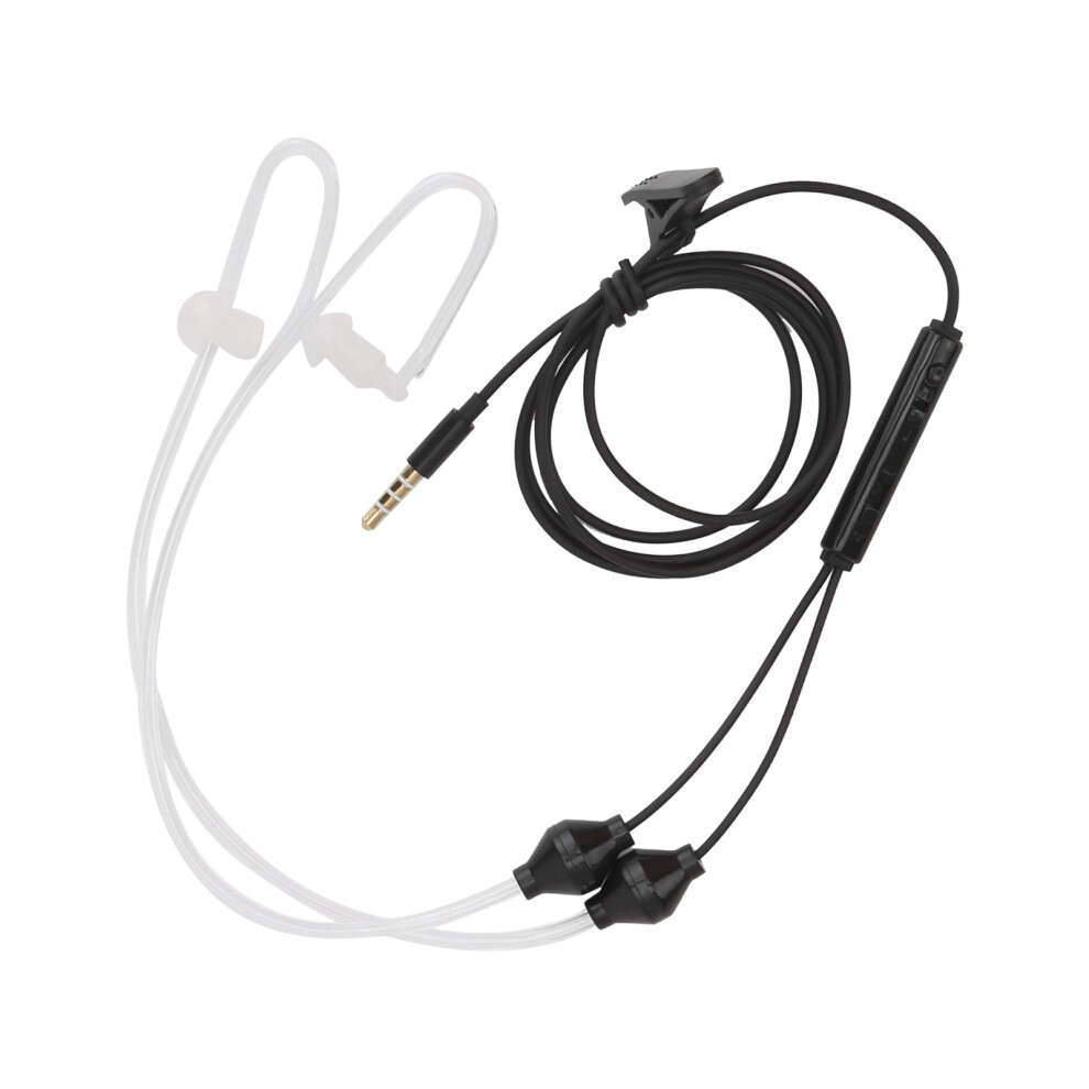 Air Tube Earphone Earbuds Wired Headphones W/Handfree Microphone For Samsung 3.5Mm Jack(Noir ) 9441322903166