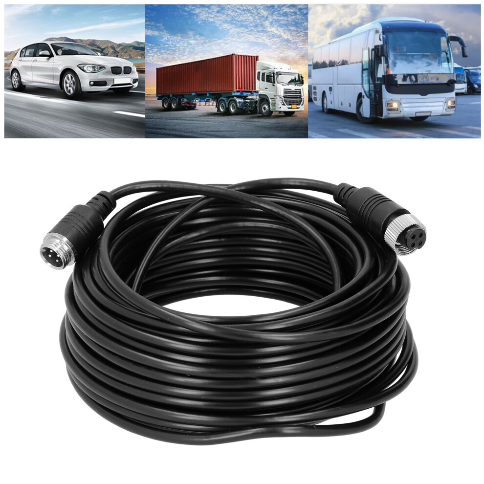 4-Pin Car Camera Cable Portable Anti Interference Pvc Video Extension Cord For Auto Truck Bus Monitor(20M 65.6Ft ) 8461322903189