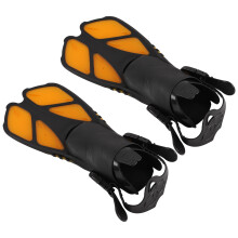 2 Stück Verstellbare TPR Schnorchelflossen Lange Taucherflossen Orange XL