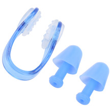 Tappi auricolari in silicone morbidi PC e clip nasale - Blu 0.4oz