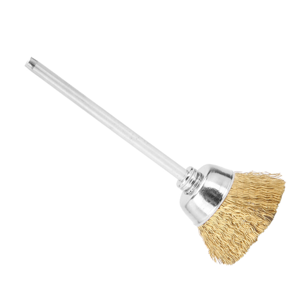 Brass Wire Nail Drill Bit Cleaning Brush Nail Polishing Head Cleaner Manicure Tool AccessoryGold