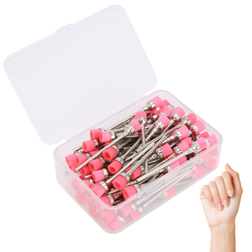 100pcs Nail Drill Bit Cleaning Brush Nail Dust Brush Cleaner Manicure Tool AccessoryPink