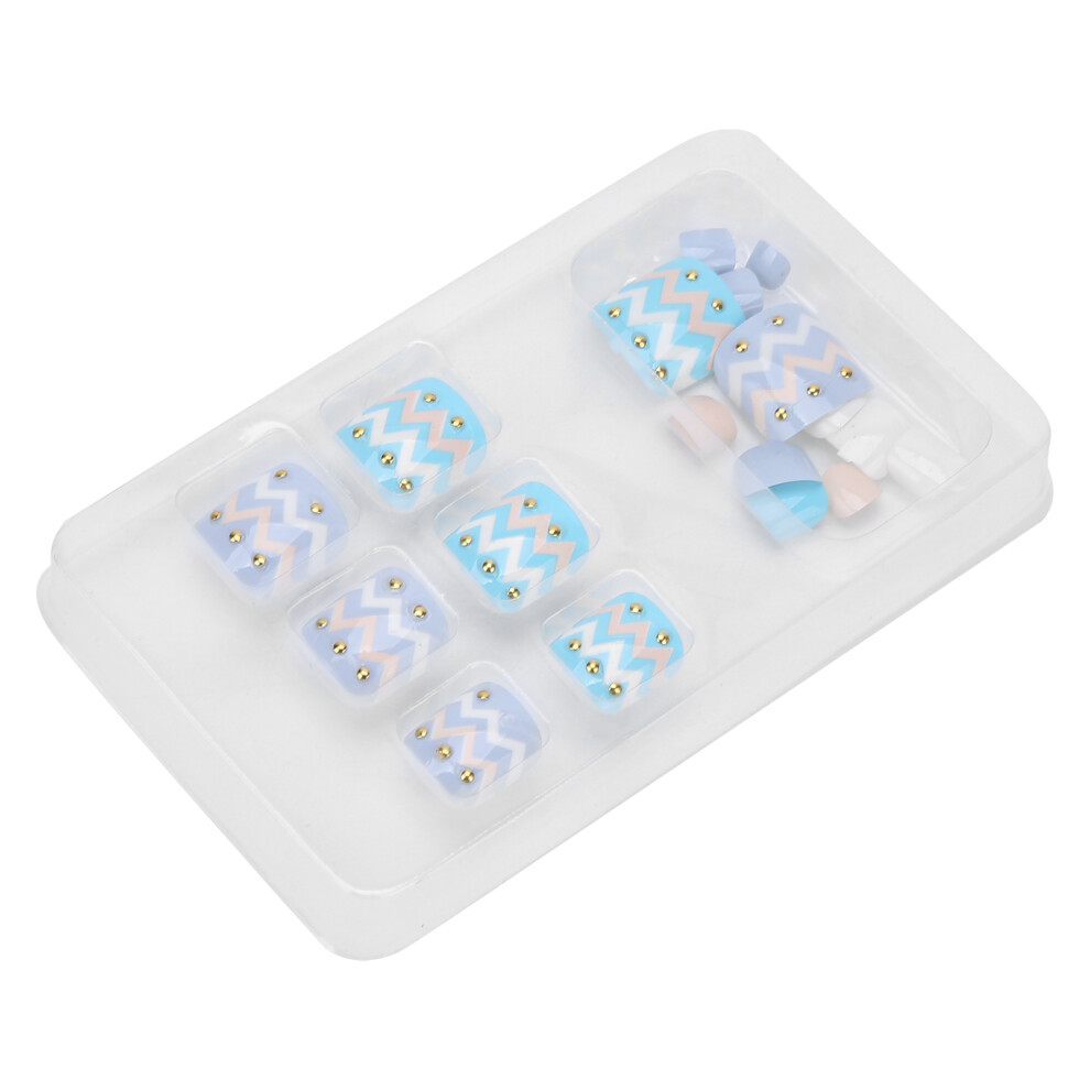 24pcs Artificial Full Cover Toenails Summer False Toe Nails Women Girl Fake Toe NailsJ68