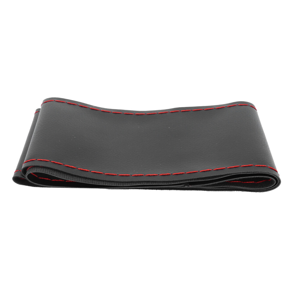 Universal Steering Wheel Cover With Needle Thread Protector For External Diameter Of 3738Cm( Thread ) Black/Red 7891322908821