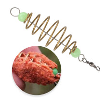 Olive Shape Spring Fishing Tackle Bait Copper Alloy Coil Inline Feeder Lures Cage