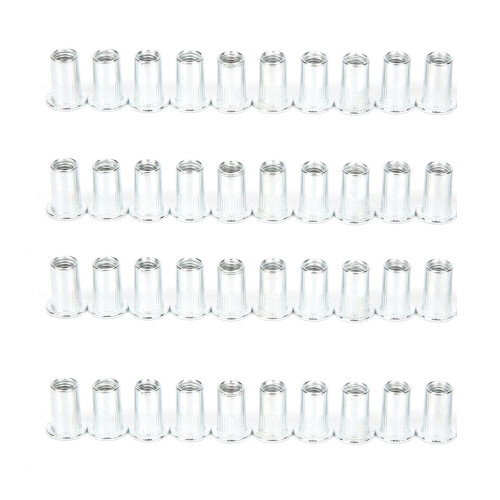 Kit di 40 dadi a rivetto cava a testa piatta, argentati, M5x20 1
