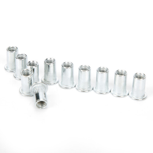 Kit di 40 dadi a rivetto cava a testa piatta, argentati, M5x20 2