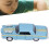 1:32 Auto giocattolo pull-back blu grigio 12,5x5x3cm 150mAh 15