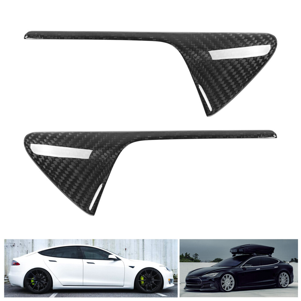 Pair Of Side Fender Camera Vent Cover Trim Real Carbon Fiber Fit For Tesla Model 3 S X Yglossy Carbon Fiber 7651322914464