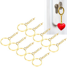 10 pièces d’anneaux porte-clés en alliage, diamètre 25 mm / 1 po, dorés, épingle à œil à vis