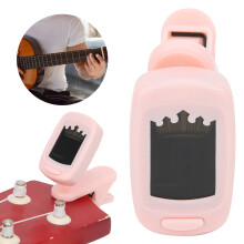 Accordatore a clip rosa per chitarra, 220 mAh CR2032