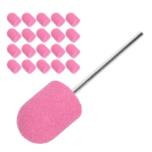 Tête de ponçage pour ongles 10 x 15 mm capuchon en papier abrasif rose