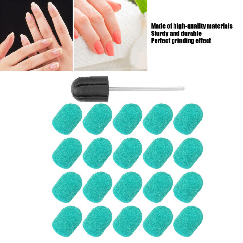 Ensemble de capuchons de ponçage verts pour ongles 13x19mm – forets 2