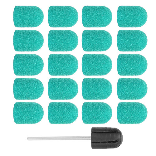 Ensemble de capuchons de ponçage verts pour ongles 13x19mm – forets 1
