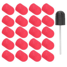 Ensemble de capuchons de ponçage Nail Art 13 x 19 mm rouge - Polissage