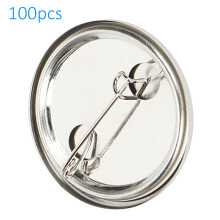 100pcs Blank Pin Button Round Safety Badge Emblem Medal Parts Supplies for Handicraft Gifts Souvenirs32mm/1.3in