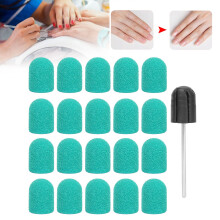 Ensemble de capuchons de mèches pour bandes abrasives vertes pour ongles 10x15mm