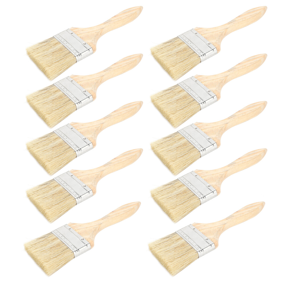 10Pcs Paint Brushes 2.5In Artificial Wool With Wooden Handle For Painting Glues Varnishes 6911322921291