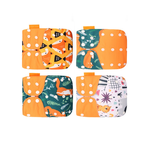 4 pièces de couches lavables à poche, 36x36x27 cm, multicolore 2