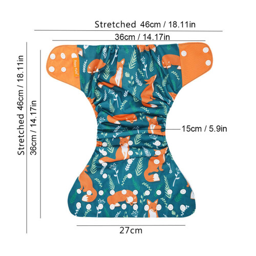 Couche à poche 4 pièces 36-46 cm multicolore réutilisable 1