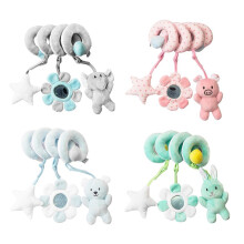 Baby Pram Crib Activity Spiral Plush Toys Infant Baby Stroller Toy Car Seat Hanging Toys Educational Plush Toys