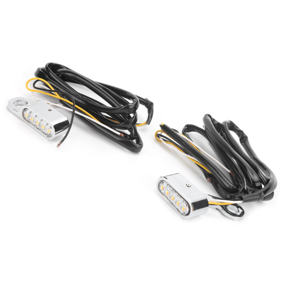 2Pcs Dc12v Turn Signal Motorcycle Led Indicator Lamp Fit For Xl 48 72 1200 883 2004Â2020Chrome Plated Light/Silver 5081322924897