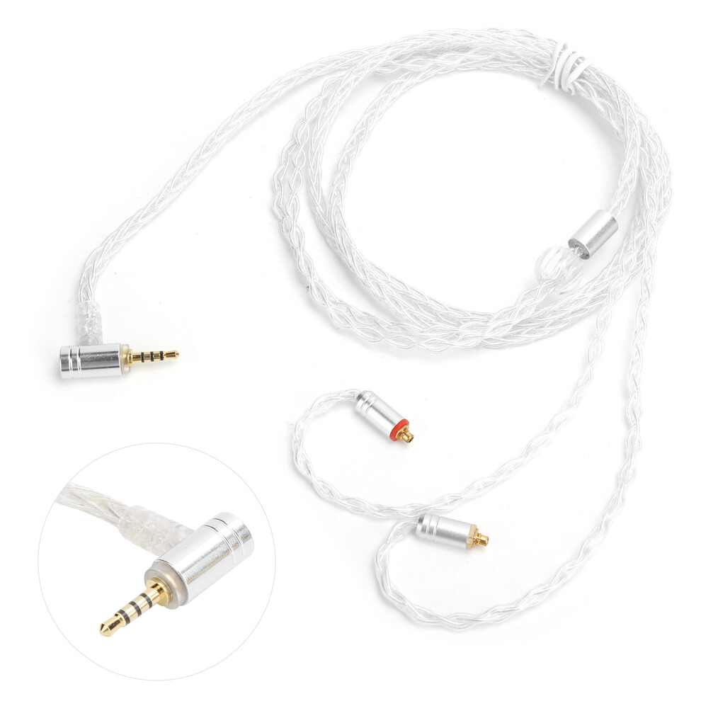25 Core Plated Cable Ofc Upgrade Audio Cable For Mmcx Connector For Shure Se215transparency 2.5 Balanced Head Silver 9331322926732